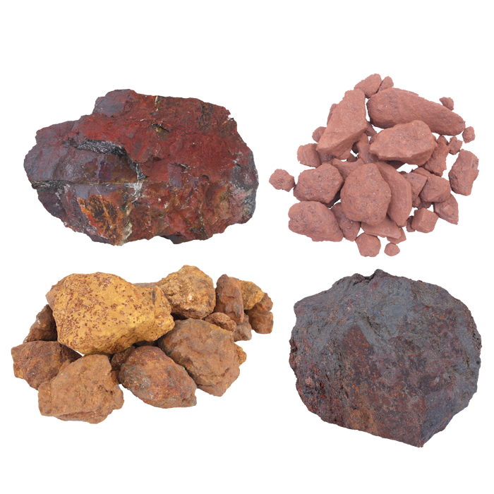 Verschiedene Eisenerze