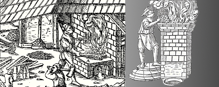 Georg Agricola, De Re Metallica, Rennofen und Rennfeuer.